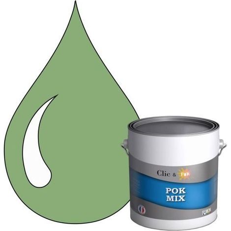 Peinture d'Accroche et Finition 2 en 1 - POK - RAL 6021 - Vert Pâle - Satiné - 3L (1/4)