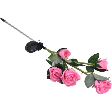 Solarblumen, Solarzellenpanel, intelligente Lichtsteuerung, wasserdichte Funktion, Solarblumenlichter, Rosa (1/5)