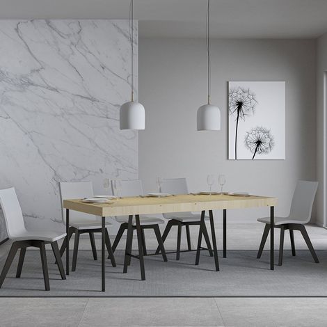 Tavolo consolle "Prato" allungabile in legno per sala da pranzo -Allungabile fino a 300 cm / Premium / Abete Natura (1/5)