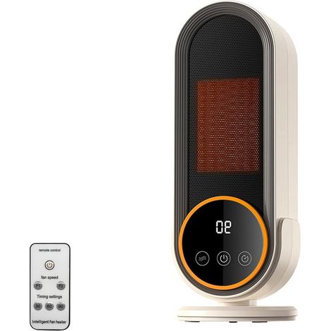 1200-W-Zusatzheizkörper，PTC-Keramikheizung，Gebläseheizkörper mit 2 Temperaturstufen，Timer (30/60/90 Minuten) (1/2)