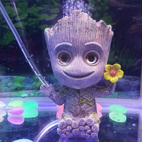 Pompe à bulles d'air en résine en forme d'arbre, accessoire décoratif pour aquarium. (1/5)