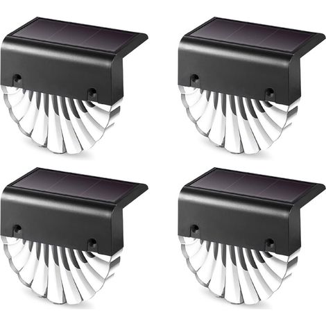 Set mit 4 Solar-Zaunleuchten, 2 Beleuchtungsmodi, IP65 wasserdicht, Gartenwandleuchte, Treppenbeleuchtung (1/5)