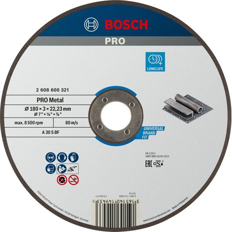 Bosch PRO Metal Trennscheibe, 180 x 3 x 22.23 mm, gerade, oSa