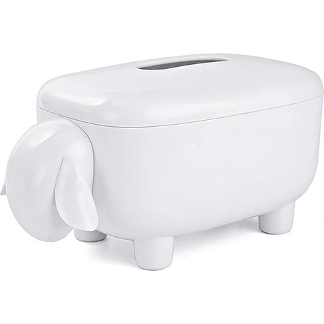 Boîte à mouchoirs à fente supérieure en forme de mouton (blanc)