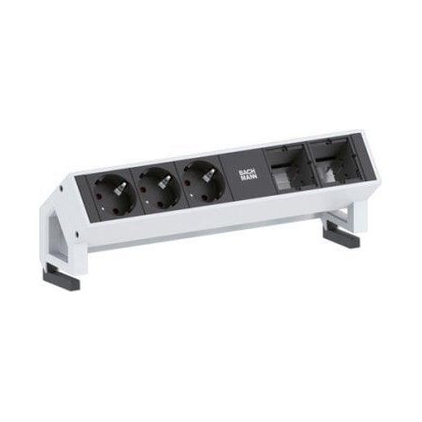 Triton Bachmann Desk 2 multipresa da ufficio nera in alluminio