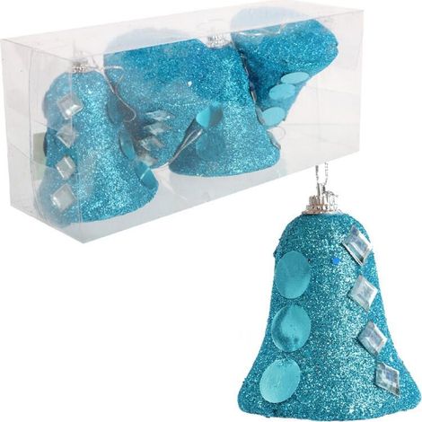 Set mit 4 Kunststoffglocken, 8 cm, türkis (1/4)