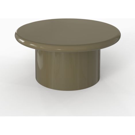 Table basse laquée vert kaki en MDF, D80 cm - Apoline (1/5)