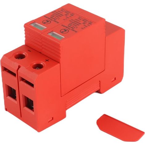 Protection contre les surtensions 2P 40KA - Parafoudre photovoltaïque - Montage sur rail DIN - Dispositifs de protection contre les flammes pour PC avec voyant lumineux (DC1000 V) (1/5)