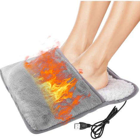 USB-Fußwärmer, komfortable elektrische Heizmatte für den Winter, konstante Temperatur von 50 °C, waschbare, weiche Wollmatte (1/5)