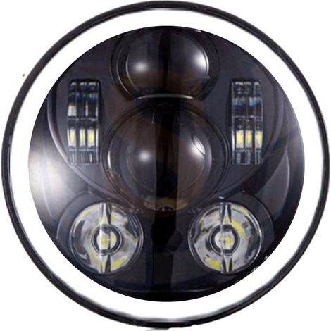 Faro Led Rotondo 7 Pollici 58W Headlight H4 Con Luce Diurne e Frecce Per Moto Harley Davidson Jeep Wrangler JK TJ (1/3)