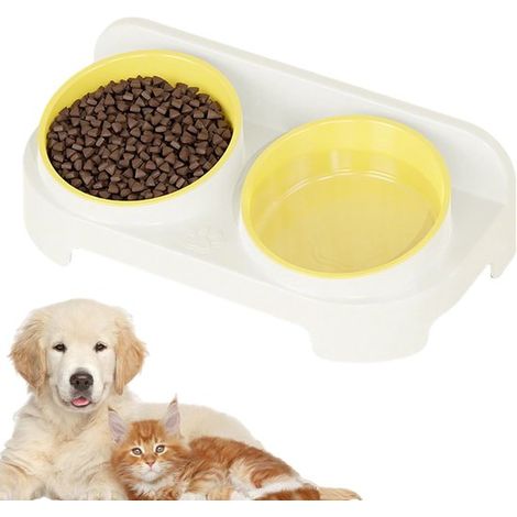 Bac à Litière avec Bol d'Eau Incliné et Antidérapant – Fontaine à Eau et Nourriture pour Chat et Petit Animal (1/5)