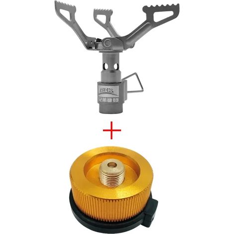 Réchaud à gaz portable BRS Outdoor Solo en titane pour le camping, 25 g, léger et compact, idéal pour la randonnée et le camping (brs-3000t). (1/5)