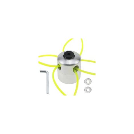 Cabeza de desbrozadora universal en aluminio de repuesto Flex Strimmer desbrozadora de bobina con 4 cordones de desherbage 1 clé 2 rondelles para tondeuse à gazon Garden M10 à installer