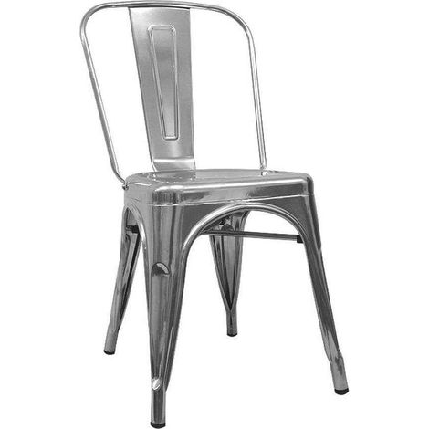 Silla de metal en acabado plata, 86 cm(alto)44 cm(ancho)47 cm(largo) (1/2)
