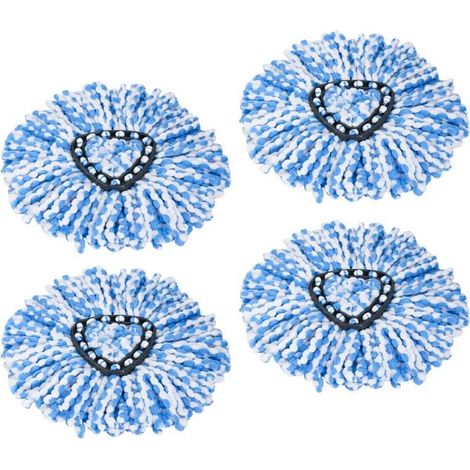 4 têtes de rechange pour balais rotatifs, têtes de balai triangulaires en microfibre compatibles avec le balai turbo 2 en 1 Vileda (1/2)