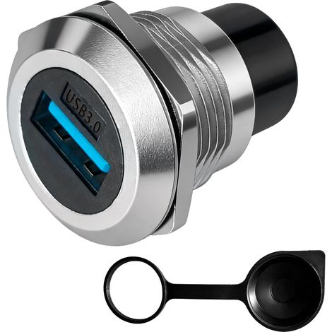 Prise USB 3.0 Étanche IP65 Voiture Bateau – Adaptateur Panneau Encastrable 5Gbps Robus (1/5)