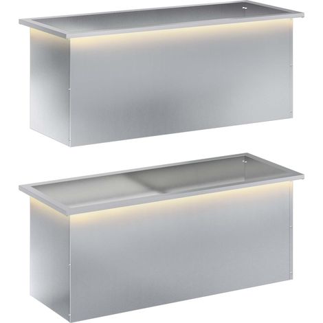 Jardinera para jardín con luces LED 2 uds. Plateado vidaXL