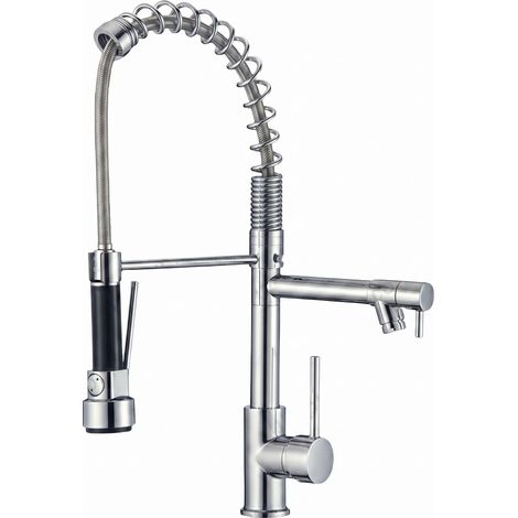 Robinet de cuisine mitigeur à ressort extractible rallongé (1/5)