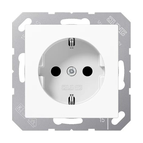 Jung Presa SCHUKO®, 16 A 250 V , morsetti a vite, duroplastica, serie AS/A, alpinweiß A 1521 WW