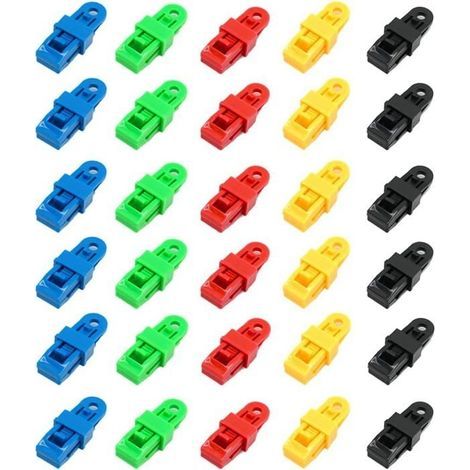 Set mit 30 Planenclips, elastischen Spannern, Planenklammern, Planenbefestigungen, Planenspannern, Planenklemmen (1/5)