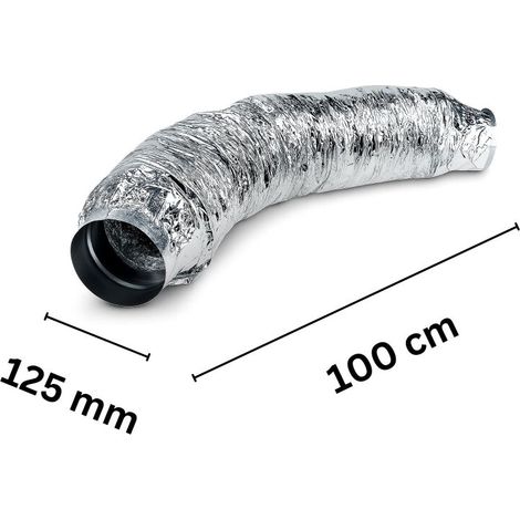 Schalldämpfer für Abluftsysteme super flexibel 125 mm – Lüftungsdämpfer Grow (1/5)