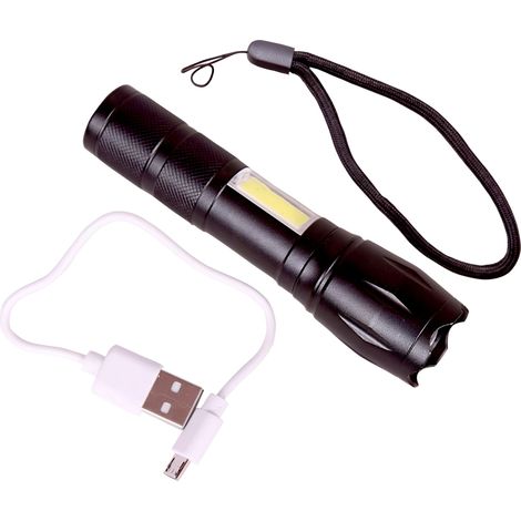 LINTERNA LED RECARGABLE CON LUZ LATERAL COB Y 3 MODOS (1/5)