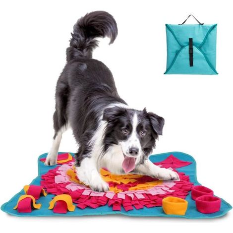 Tapis de Chien Snuffle Mat, Tapis de Fouille pour Alimentation Lente, Jouet Reniflant Éducatif Pliable70x70 (1/4)