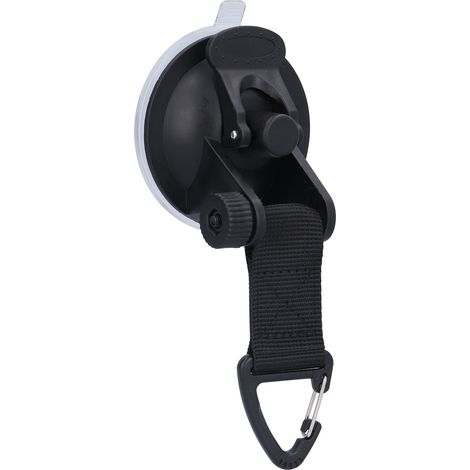 [Accessoire de camping] Accroche-sécurisé à ventouses multifonction réutilisable pour bâche de tente piscine plein air - Crochet d'ancrage avec ventouse silicone, plastique noir 14.5x6.5x4.5cm, 46g. (1/5)