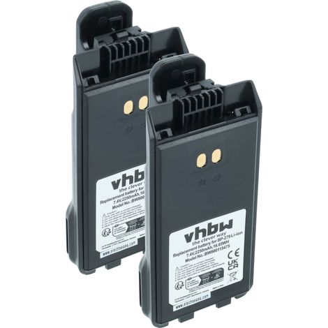 vhbw 2x Batterie remplacement pour BearCom pour radio talkie-walkie (2250mAh, 7,4V, Li-ion) - avec clip de ceinture (1/4)