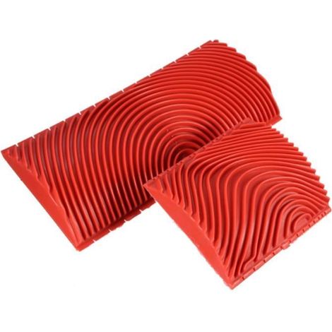 2 pcs Grainage du bois Grain Caoutchouc Effets de peinture Patin Bricolage Outils de decoration murale (1/4)