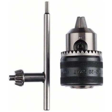 Mandrin à couronne dentée Bosch jusqu'à 13 mm, 1,5 - 13 mm, 1\/2 - 20, avec clé de rechange (1/2)