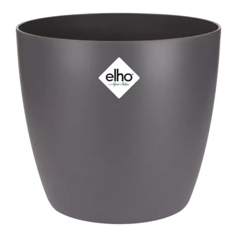 Pot de fleurs intérieur extérieur plastique recyclé Anthracite Ø25 cm - PANGIVO