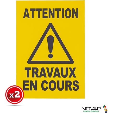 Lot de 2 plaques modulable jaune - Travaux en cours - 4280295 (1/4)