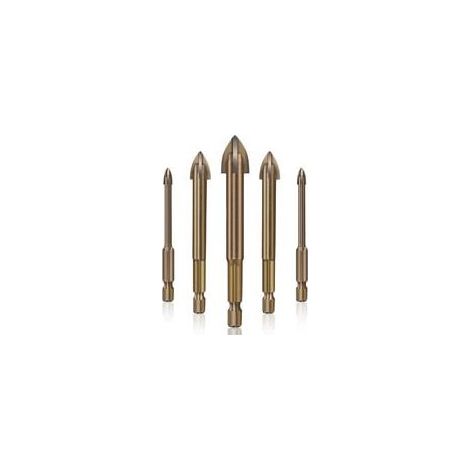 Foret Carrelage Verre Ceramique ,Outil de perçage Universel Efficace,5pcs (1/4)