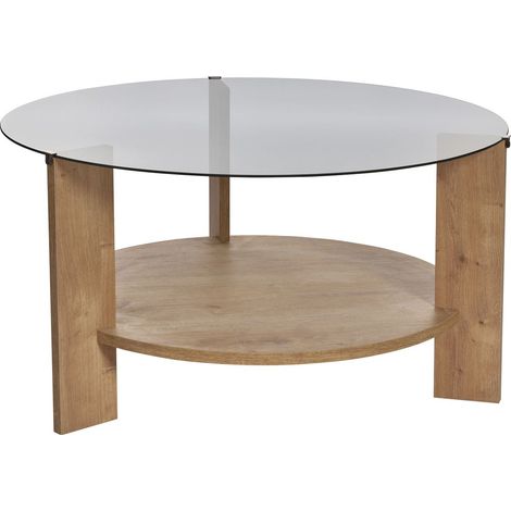 Couchtisch "Clara" aus Holz – 75 x 75 x 40 cm – Saphir-Eiche