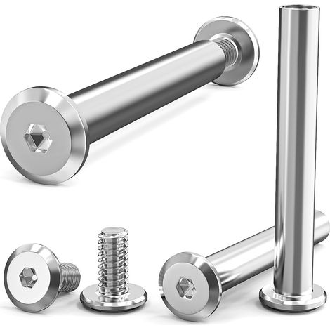 30 Pièces Vis de Connexion M4x35, Vis Assemblage Meuble, Connecteurs d'armoire, en Acier Inoxydable A2 V2A, Pour Connecter des Meubles, des Armoires, des Planches (1/5)