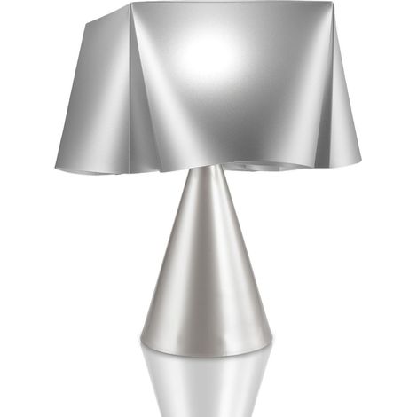 Lámpara de Mesa Cono Plata en Plástico Cm. 28x32h (1/2)