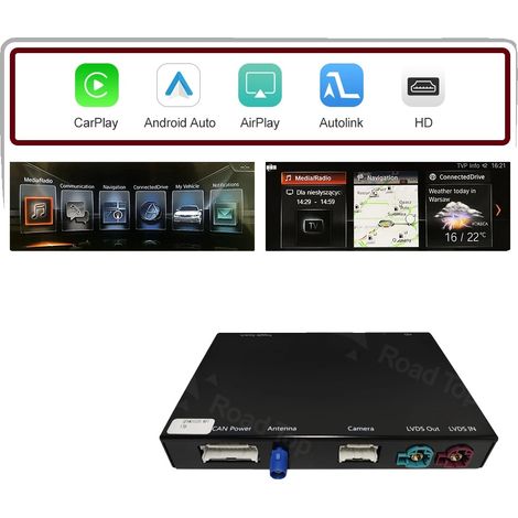 CarPlay sans fil, Android Auto, compatible avec BMW Série 6 F06 F12 F13 G32 2010-2020, Système EVO (1/2)