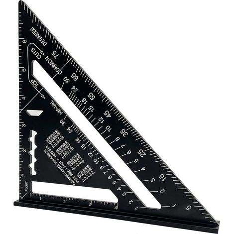 QAZQA Règle Triangulaire de Charpentier Carrée en Alliage d'aluminium - 17,8 cm - Outil de Menuiserie pour le Travail du Bois et la Menuiserie (1/5)