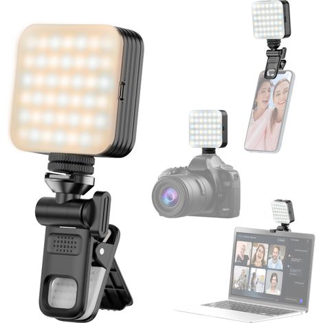 Mini lampe intensité variable LED, 2500K - 9000K, batterie intégrée, compatible multi - appareils, de remplissage (1/5)