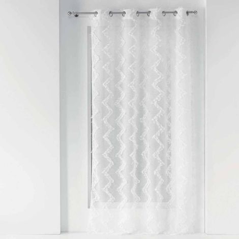 Rideau Voilage à Œillets "Dany" 140x240cm Blanc (1/4)