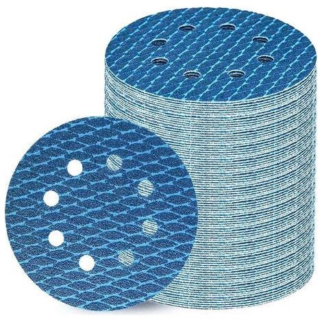 Disque Abrasif 125mm 80pcs, Disque Poncage/à Poncer 125mm avec 8 Grains (P180), Idéal pour Ponceuse Excentrique (1/5)