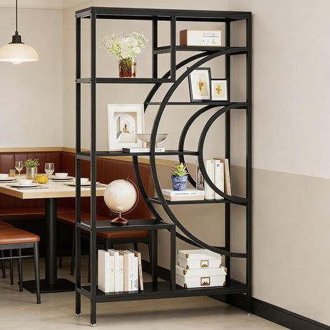 Étagère design 8 niveaux géométrique, meuble de rangement ouvert polyvalent, étagère décorative élégante (1/4)