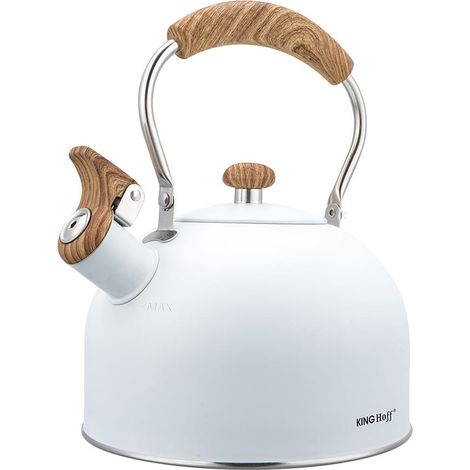 Hervidor de agua de 2,5 L con silbato Kinghoff KH-1860 blanco (1/5)