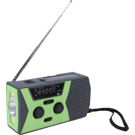 Radio d'urgence Solaire à Manivelle, Météo NOAA AM FM WB avec de (1/5)
