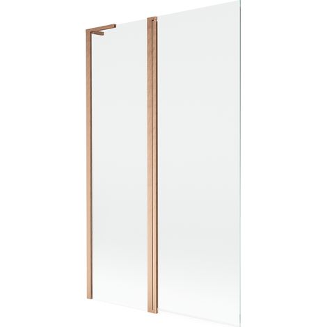 Mexen Mist L mampara de ba帽o de 2 paneles 110 x 150 cm, transparente, cobre cepillado - 8A9L-110-011-65-00 (1/5)