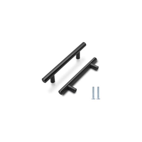 10 PCS Poignée Bâton De Porte T- Bar Cuisine Porte Meuble Poignées Acier Inoxydable - Entraxe 96 mm,