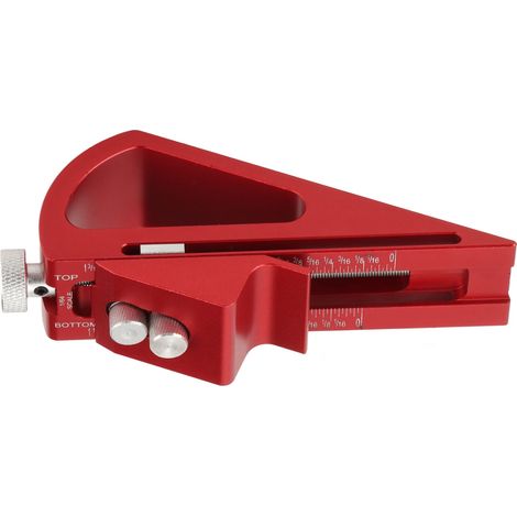 Höhenverstellbarer Messstab aus Aluminiumlegierung, flaches Design, rot, für die Holzbearbeitung (1/5)