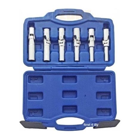 Glow Spark Plug Removal 6pc 3/8'' Remove Joint Socket Car Garage Tool Set