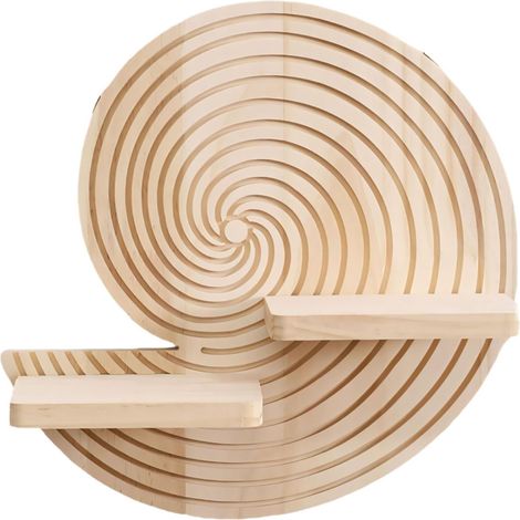 Étagère murale compacte pour la décoration, étagère ronde en bois en spirale 32 cm pour salon, chambre à coucher, entrée, petits objets, maison, mur rond en spirale, décoration en bois, salon, chambre (1/5)